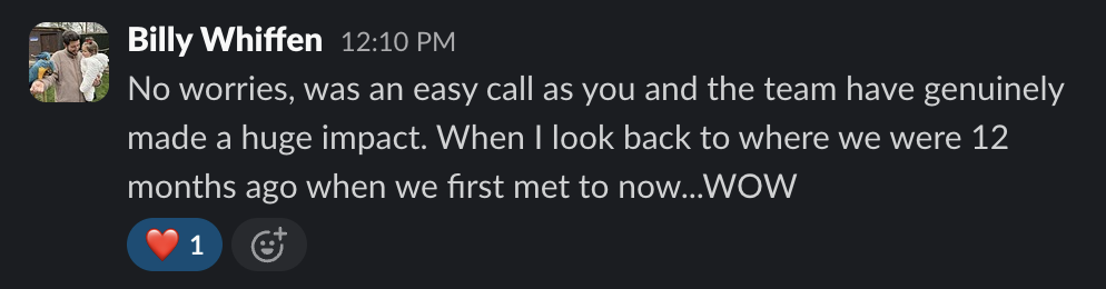 Testimonial from Billy Whiffen